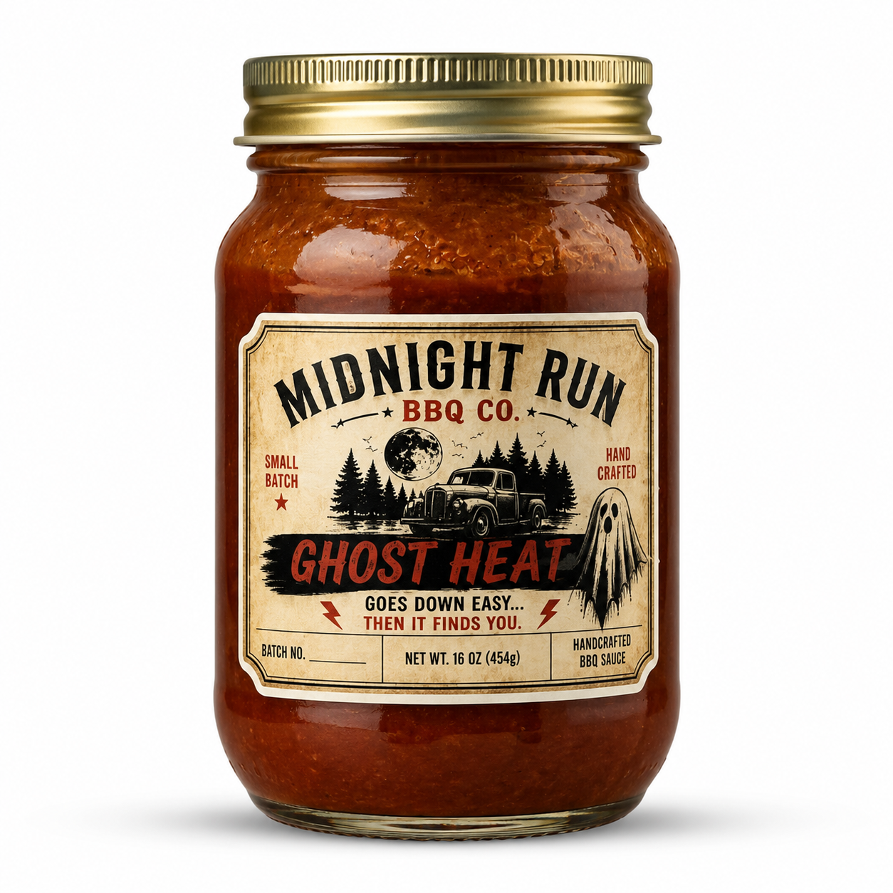 Midnight Run BBQ Co. – Ghost Heat BBQ Sauce (16 oz)