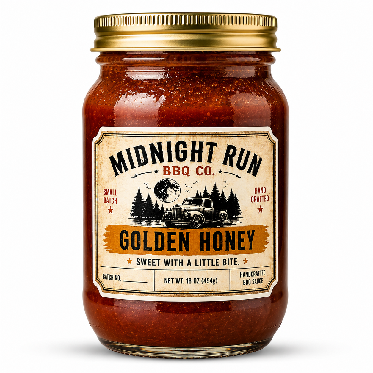 Midnight Run BBQ Co. – Golden Honey BBQ Sauce (16 oz)